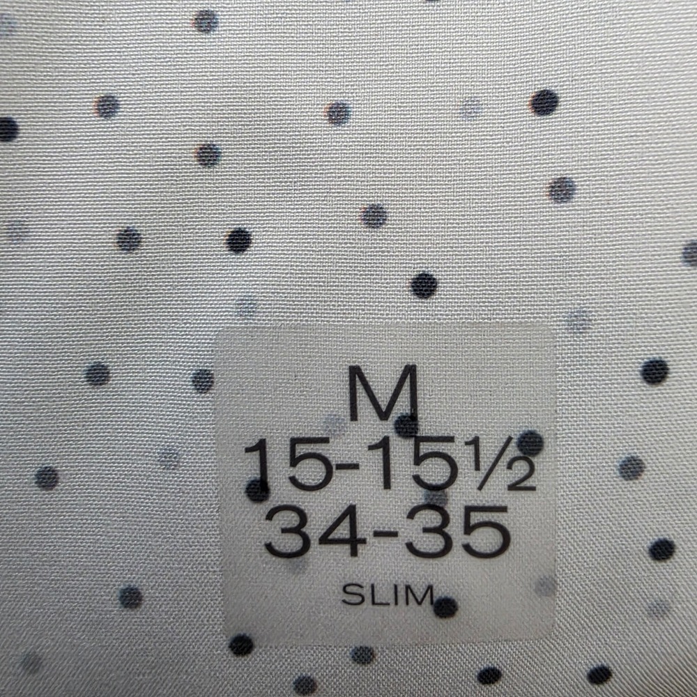 J. Ferrar Mens 360 Stretch Slim Fit Dress Shirt Gray Multi Dot 15-15.5 34-35 M - Picture 4 of 4